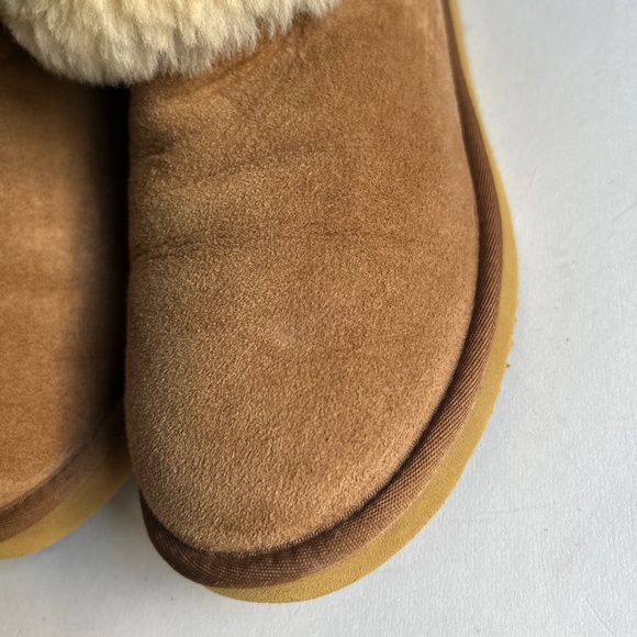 Unbranded Tan Suede Genuine Leather Sheepskin Lining Mid Calf Boots size 9 - Picture 7 of 14